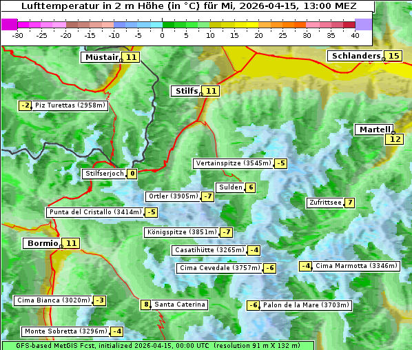 Temperatur, 15. 4. 2026