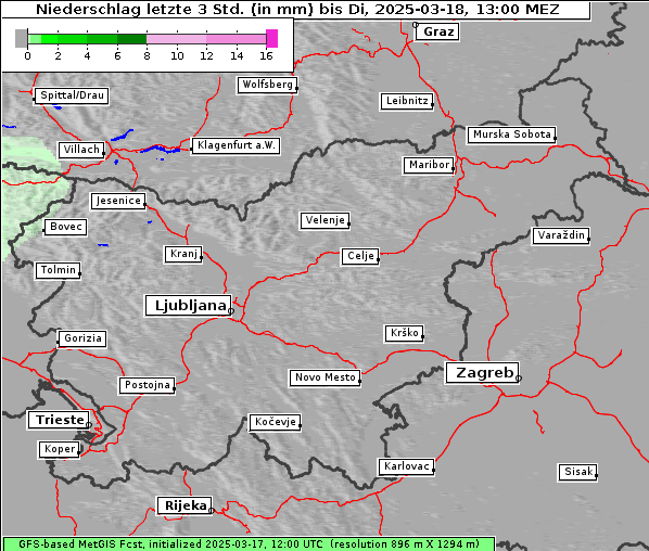 Niederschlag, 18. 3. 2025