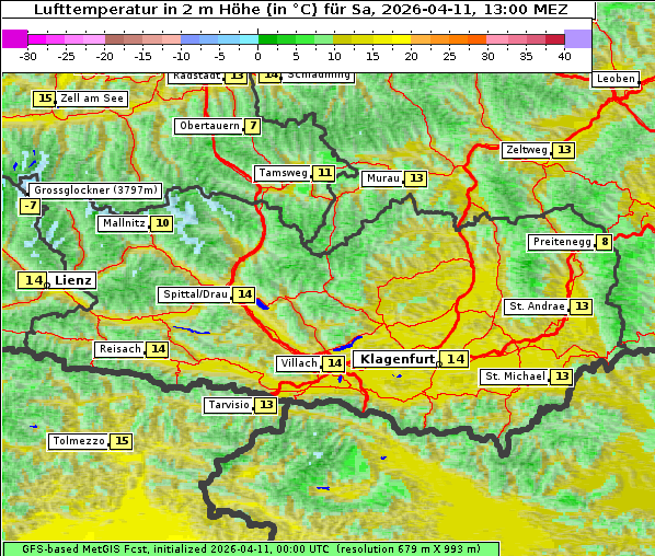 Temperatur, 11. 4. 2026