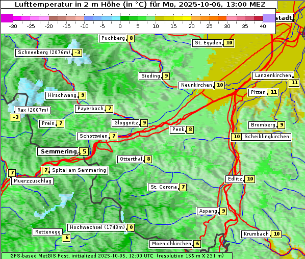 Temperatur, 6. 10. 2025