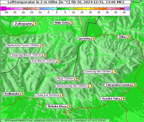 Temperatur, 31. 12. 2024