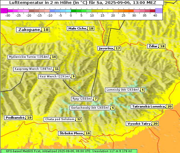 Temperatur, 6. 9. 2025