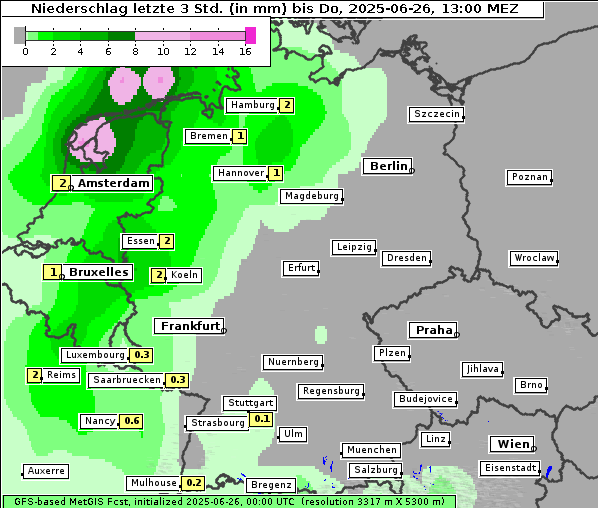 Niederschlag, 26. 6. 2025