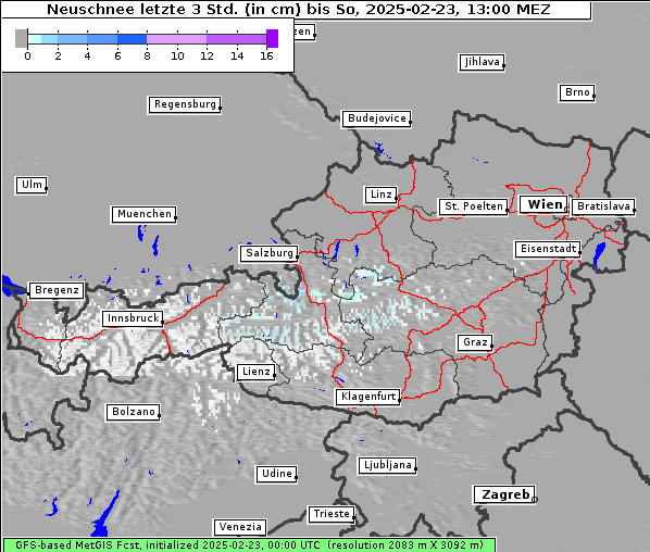 Neuschnee, 23. 2. 2025