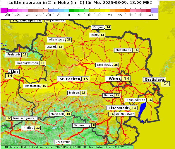 Temperatur, 9. 3. 2026