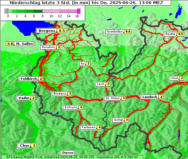 Niederschlag, 26. 6. 2025
