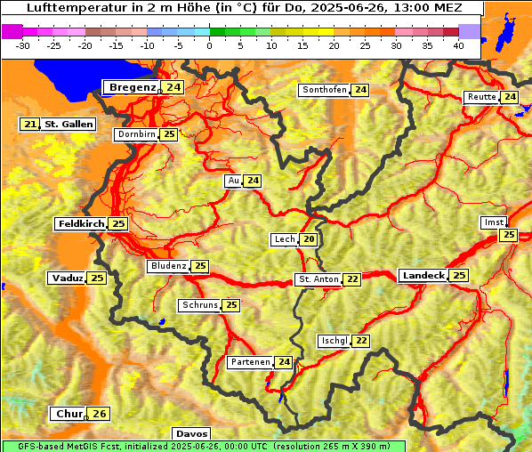 Temperatur, 26. 6. 2025