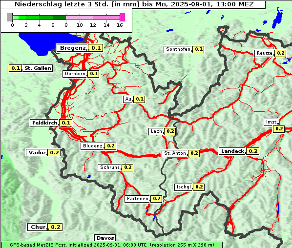 Niederschlag, 1. 9. 2025
