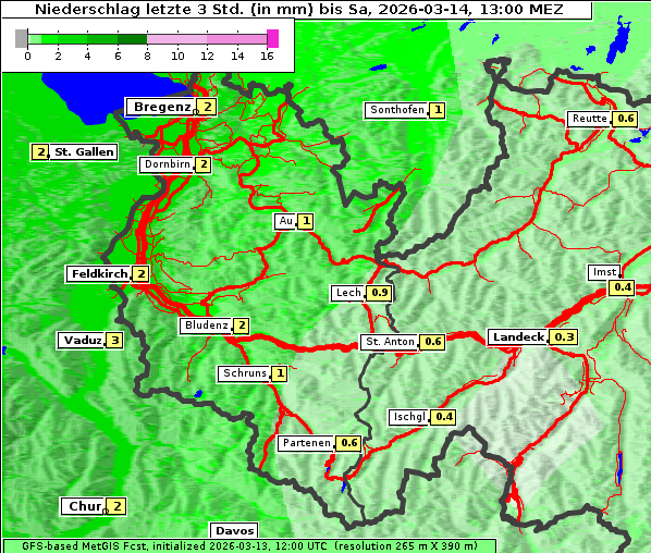 Niederschlag, 14. 3. 2026
