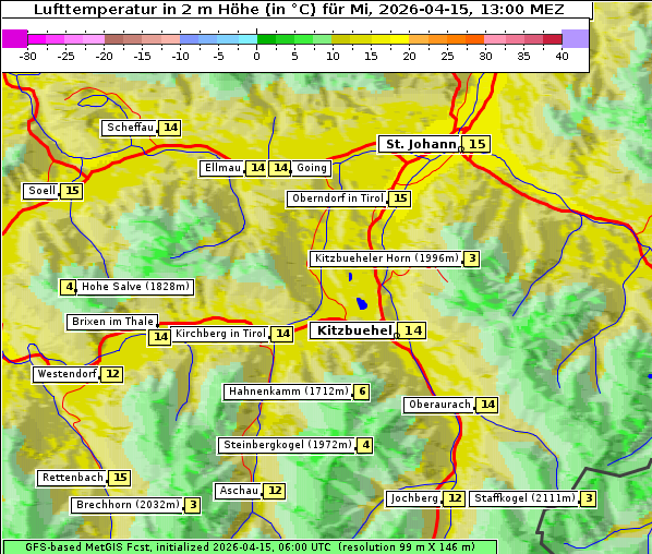 Temperatur, 15. 4. 2026