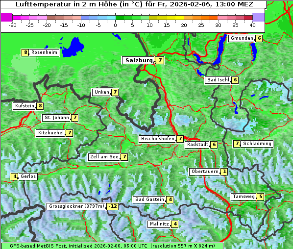 Temperatur, 6. 2. 2026