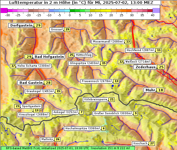 Temperatur, 2. 7. 2025