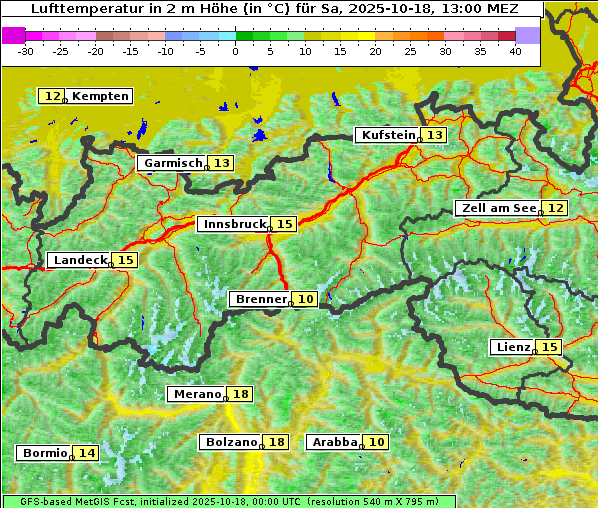 Temperatur, 18. 10. 2025