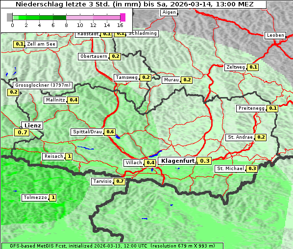 Niederschlag, 14. 3. 2026