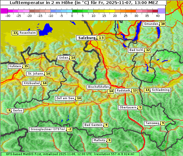 Temperatur, 7. 11. 2025