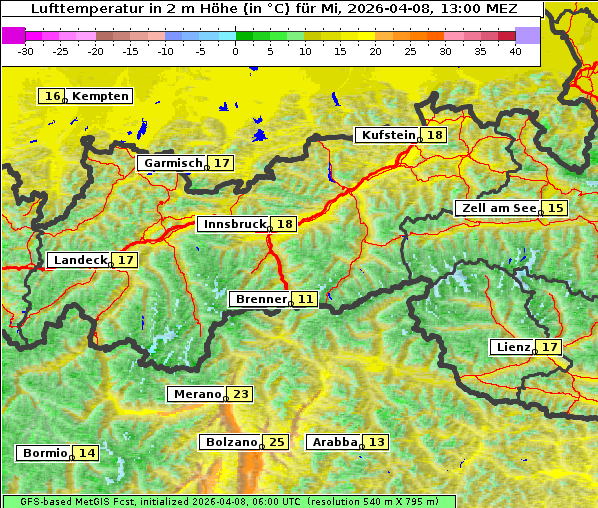 Temperatur, 8. 4. 2026