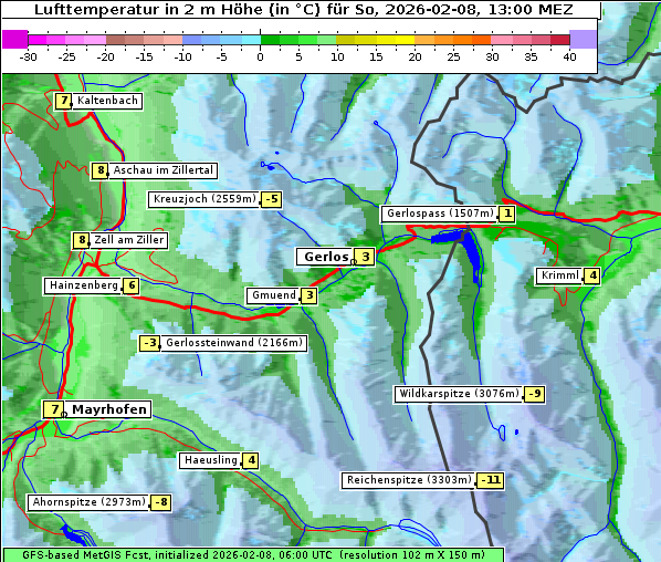 Temperatur, 8. 2. 2026