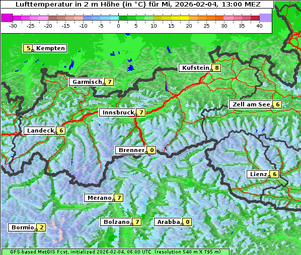 Temperatur, 4. 2. 2026