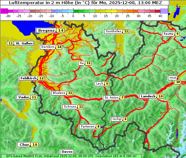 Temperatur, 8. 12. 2025