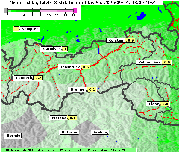 Niederschlag, 14. 9. 2025