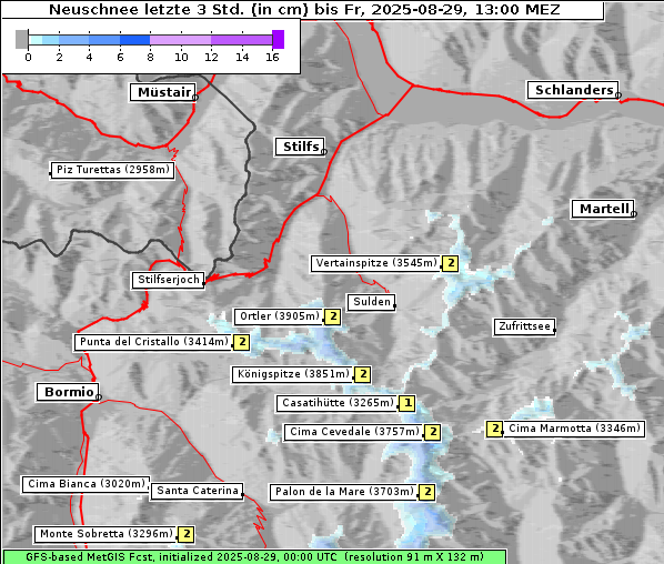 Neuschnee, 29. 8. 2025