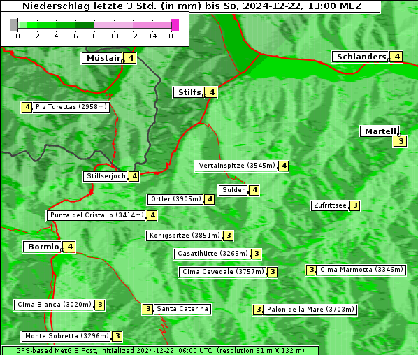 Niederschlag, 22. 12. 2024