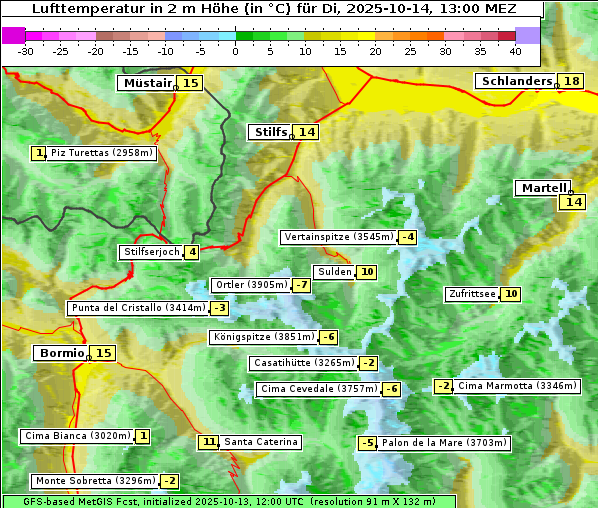 Temperatur, 14. 10. 2025