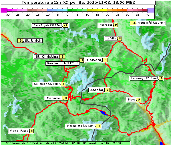 Temperatur, 8. 11. 2025