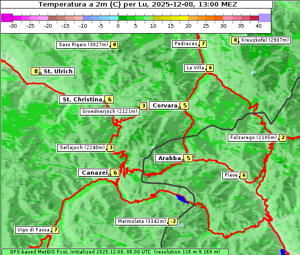 Temperatur, 8. 12. 2025