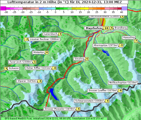 Temperatur, 31. 12. 2024