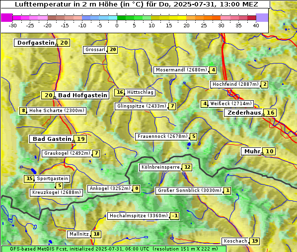 Temperatur, 31. 7. 2025