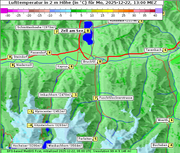 Temperatur, 22. 12. 2025