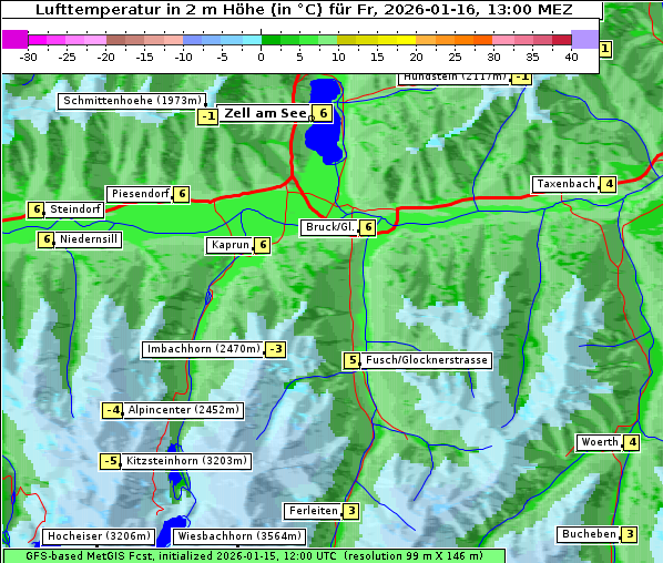 Temperatur, 16. 1. 2026
