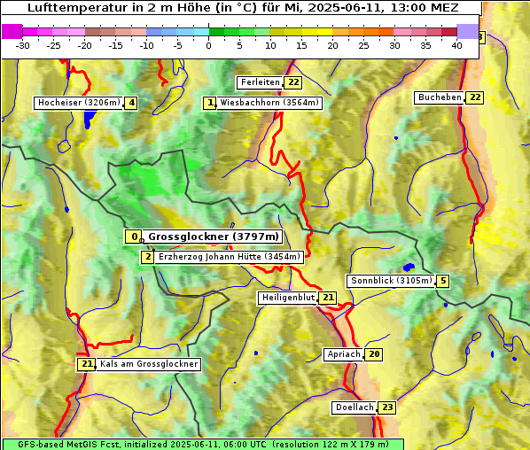 Temperatur, 11. 6. 2025