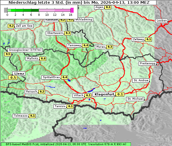Niederschlag, 13. 4. 2026