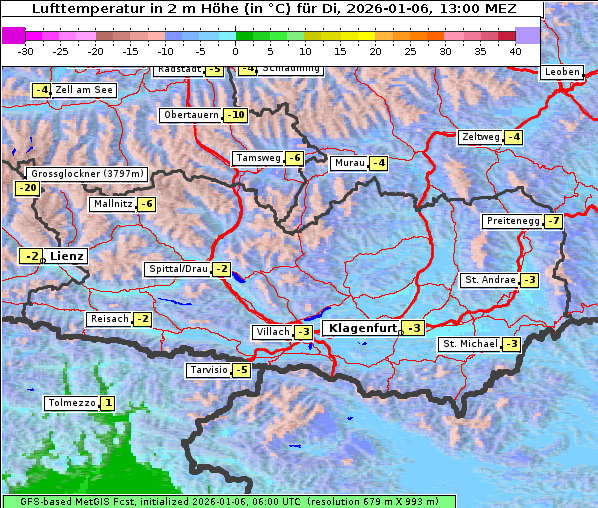 Temperatur, 6. 1. 2026