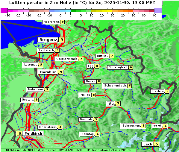 Temperatur, 30. 11. 2025