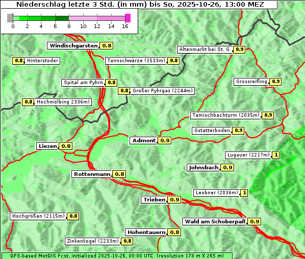 Niederschlag, 26. 10. 2025