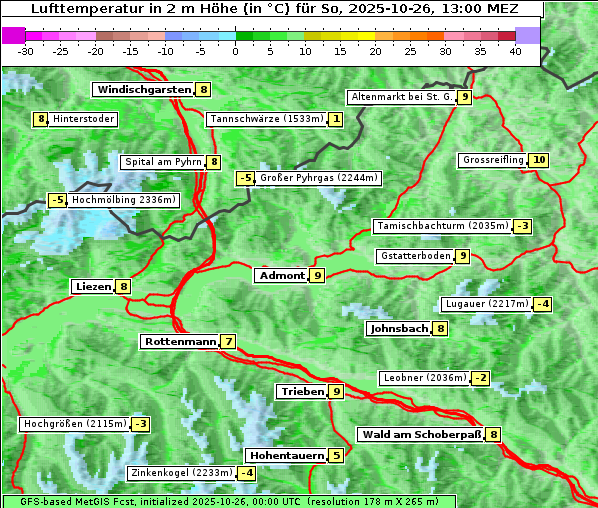 Temperatur, 26. 10. 2025