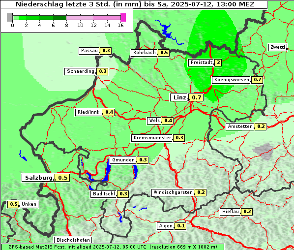 Niederschlag, 12. 7. 2025
