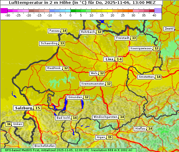 Temperatur, 6. 11. 2025