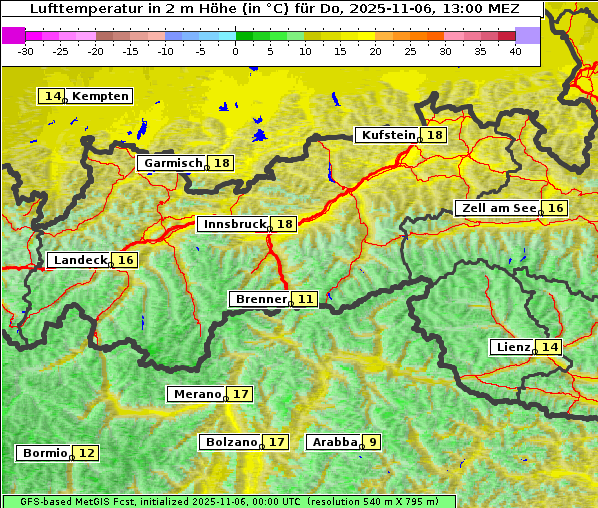 Temperatur, 6. 11. 2025