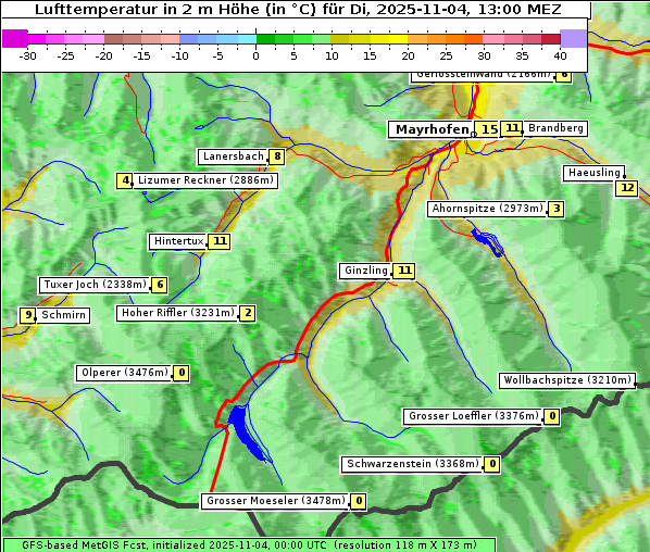 Temperatur, 4. 11. 2025