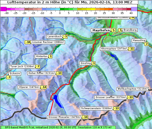 Temperatur, 16. 2. 2026