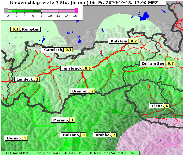 Niederschlag, 18. 10. 2024