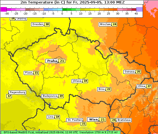 Temperatur, 5. 9. 2025