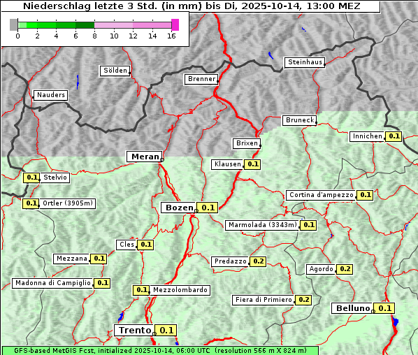Niederschlag, 14. 10. 2025