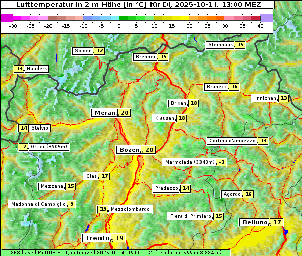 Temperatur, 14. 10. 2025