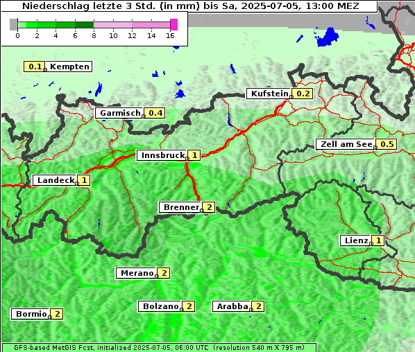 Niederschlag, 5. 7. 2025
