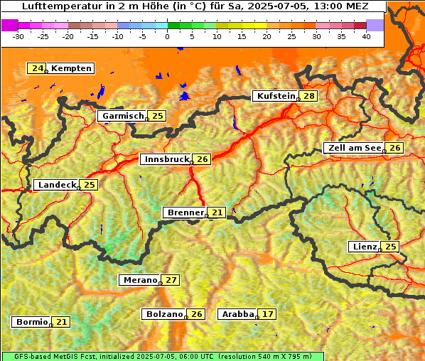 Temperatur, 5. 7. 2025
